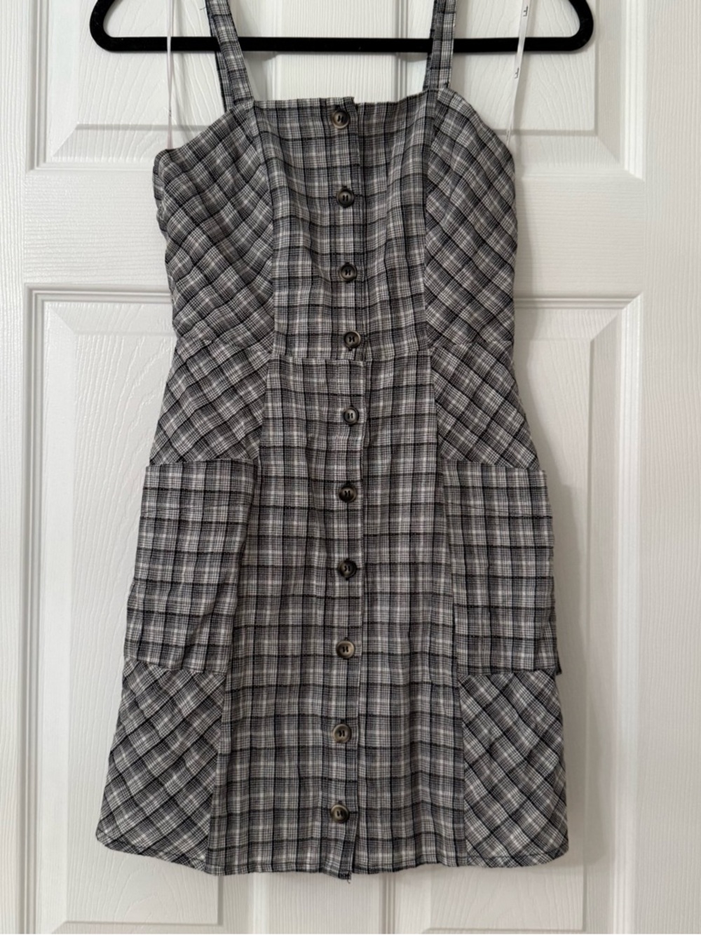 Lulus Right in Line Black and White Plaid Tie-Back Dress With Pockets - Picture 3 of 7
